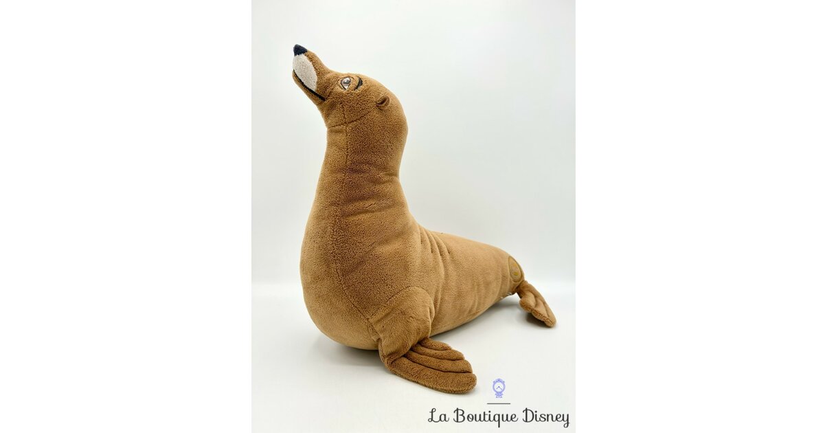 Peluche Rudder Le monde de Dory Disney Store écusson otarie marron 38